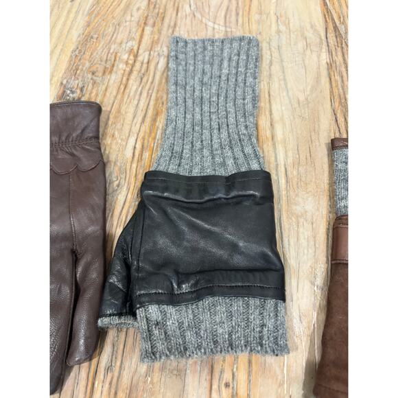 Three Single Gloves Cashmere Leather - Picture 3 of 6